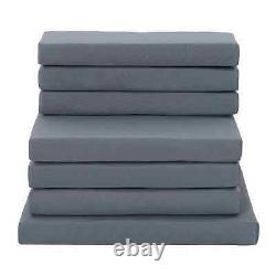 Padded Cushion REPLACEMENT Cover Set Outdoor Patio Rattan Sofa Chair Seat Grey