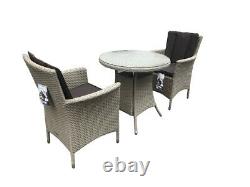 Pagoda Portofino Rattan 2 Seat Chair & Table with Cushion Garden Furniture Set