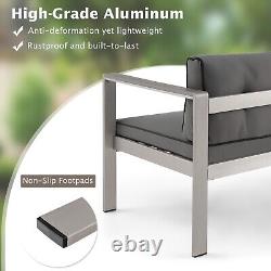 Patio Aluminum Loveseat Sofa Outdoor Garden Modern 2-Person Sofa Chair