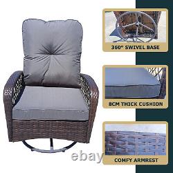Patio Rattan 360° Swivel Rocker Cushion Indoor Rocking Chair Cushion