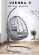 Premium Rattan Hanging Egg Chair For Patio Garden Indoor Grey