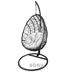 Rattan Anthracite Garden Hanging Egg Swing Chair Relaxing Patio Hammock Cushions