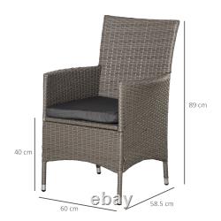 Rattan Chair Patio Sofa Chairs Set Cushioned Outdoor Rattan Furniture Armrests