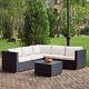 Rattan Corner L-shaped Sofa Set Outdoor Garden Furniture Patio Coffee Table