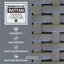Rattan Effect Garden Armchair with Cushion Outdoor Furniture Patio Balcony Seat