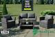 Rattan Effect Garden Furniture Sofa Chair Outdoor Patio Quality 4 Piece Set Grey
