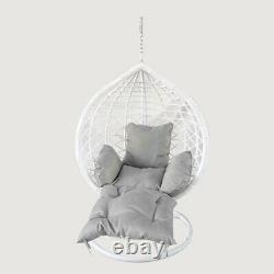 Rattan Effect Hanging Egg Chair Swing Patio Garden Room Cushion Rain Cover Foot