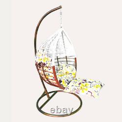Rattan Effect Hanging Egg Chair Swing Patio Garden Room Cushion Rain Cover Foot