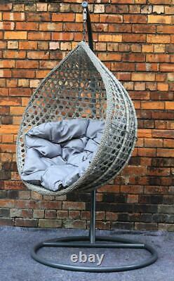 Rattan Effect Swing Egg Chair Garden Patio Indoor Outdoor Hanging Wicker Chair