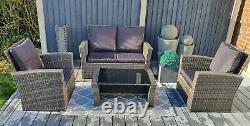 Rattan Furniture, Garden Set, 2 chairs and sofa set, Patio, 4 Seater, UK Stock