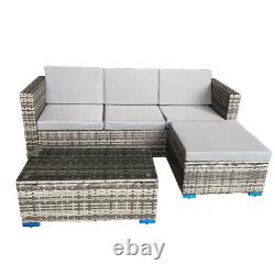 Rattan Garden Corner Sofa And Table Patio Furniture Chair Set + FREE COVER