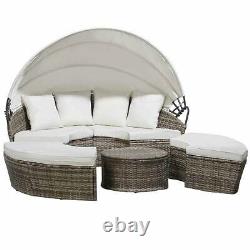 Rattan Garden Day Bed Sofa Sun Patio Outdoor Island Lounger Furniture Set Canopy