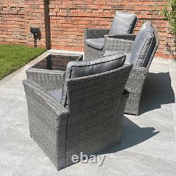 Rattan Garden Furniture 4 Piece Bistro Outdoor Patio Chairs Coffee Table Sofa