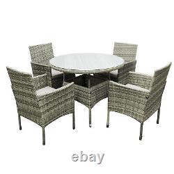 Rattan Garden Furniture 4 Piece Chairs Coffee Table Cushions Set Outdoor SFS014