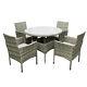 Rattan Garden Furniture 4 Piece Chairs Coffee Table Cushions Set Outdoor Sfs014