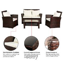 Rattan Garden Furniture Conservatory Sofa Set 4 Seat Table Chair Armchair Patio