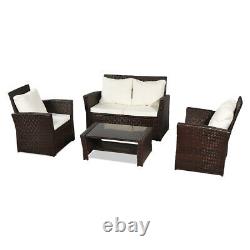 Rattan Garden Furniture Conservatory Sofa Set 4 Seat Table Chair Armchair Patio