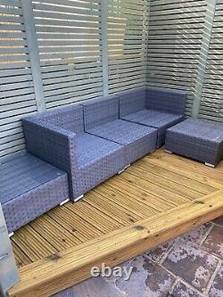 Rattan Garden Furniture Corner Sofa Lounge Chase Set In/Outdoor