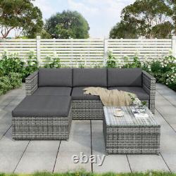 Rattan Garden Furniture Corner Sofa Set Lounger Table Outdoor Patio Conservatory