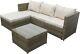 Rattan Garden Furniture Outdoor Patio Corner Sofa Set With 4 Seats And Table