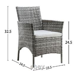 Rattan Garden Furniture Set 4 Piece Outdoor Sofa Table Chairs Patio Grey Wicker