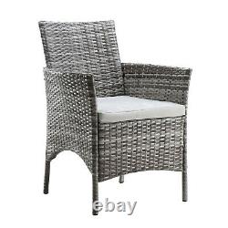 Rattan Garden Furniture Set 4 Piece Sofa Chairs Table Outdoor Patio Set Grey