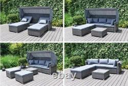 Rattan Garden Furniture Set Sofa Day Bed Canopy Lounger Wicker 5 Year Warranty