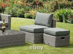 Rattan Garden Furniture Sofa Hideaway Set 6pc Storage Set Grey or Natural