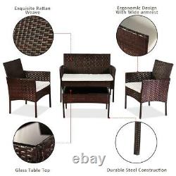 Rattan Garden Furniture Sofa Set 4PC Outdoor Table Chairs Patio Conservatory UK