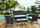 Rattan Garden Patio Furniture 4pc Set Outdoor-2 Chairs1 Sofa & Table Uk Seller