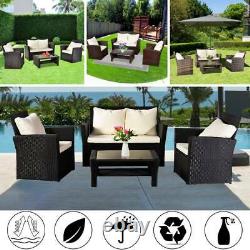 Rattan Garden Sofa Furniture Sets Patio Conservatory 4 Seaters Armchairs Table