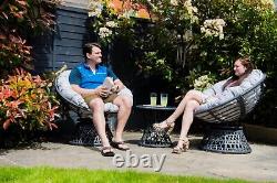 Rattan Papasan Nest Swivel Chair with Cushion Indoor/Outdoor