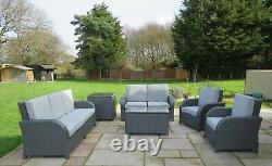 Rattan Patio Garden Conservatory Outdoor Sofa Set Chairs Furniture 6 pcs GREY