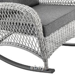 Rattan Rocking Chair Garden Furniture Grey Wicker Outdoor or Indoor Lounge Seat