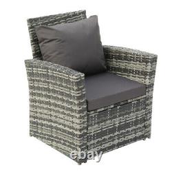 Rattan Sofa Set Dark Grey Cushion Grey Gradient Rattan 4-Piece Set