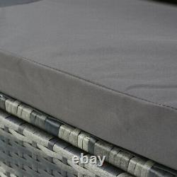 Rattan Sofa Set Dark Grey Cushion Grey Gradient Rattan 4-Piece Set