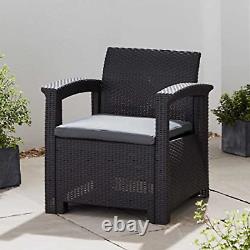 Rattan Style Armchair with Cushion Outdoor Garden, Patio and Decking Furniture
