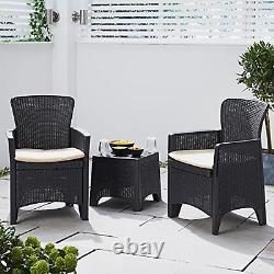 Rattan Style Balcony Bistro Furniture Set Outdoor Table and Chair Patio Seating