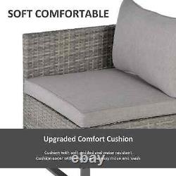 Rattan Style Chaise Lounge Set Garden Patio Cushion Sofa Chair Side Table Grey