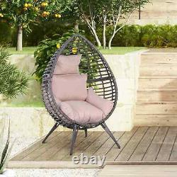 Rattan Style Egg Chair Garden Cushion Sofa Outdoor Patio Lounge Seat Grey/Beige