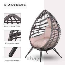 Rattan Style Egg Chair Garden Cushion Sofa Outdoor Patio Lounge Seat Grey/Beige