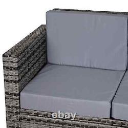 Rattan Style Patio Sofa Chair Outdoor Garden Lounge Cushion 2 Person Seater Grey