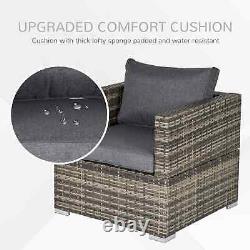 Rattan Style Single Sofa Garden Patio Armchair Padded Cushion Lounge Seat Grey