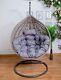 Rattan Swing Egg Chair Hanging With Stand Cushion Garden Indoor Outdoor Single