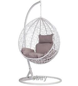 Rattan Swing Patio Garden White Weave, White Hanging Egg Chair Uk Plastic