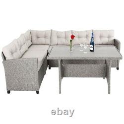 Rattan corner Lounge, patio, outdoor, conservatory garden furniture Set Grey/Beige