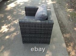 Rattan single sofa chair patio outdoor garden furniture sofa set with cushion