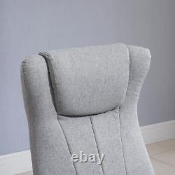 Recliner and Ottoman Thick Padded Cushion Adjustable Back Light Grey