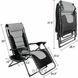 Reclining Sun Loungers Zero Gravity Chair with Cup Holder and Cushions