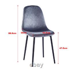 Restaurant Kitchen Seat Side Chair Velvet PU Leather Cushion Padded Dining Chair